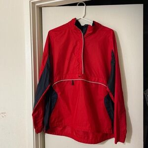 Red NIKE lightweight half zip-up windbreaker